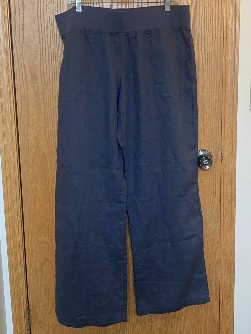 Grey, Linen, Allen Allen, pants with stretch waist. New with tags, Size XL